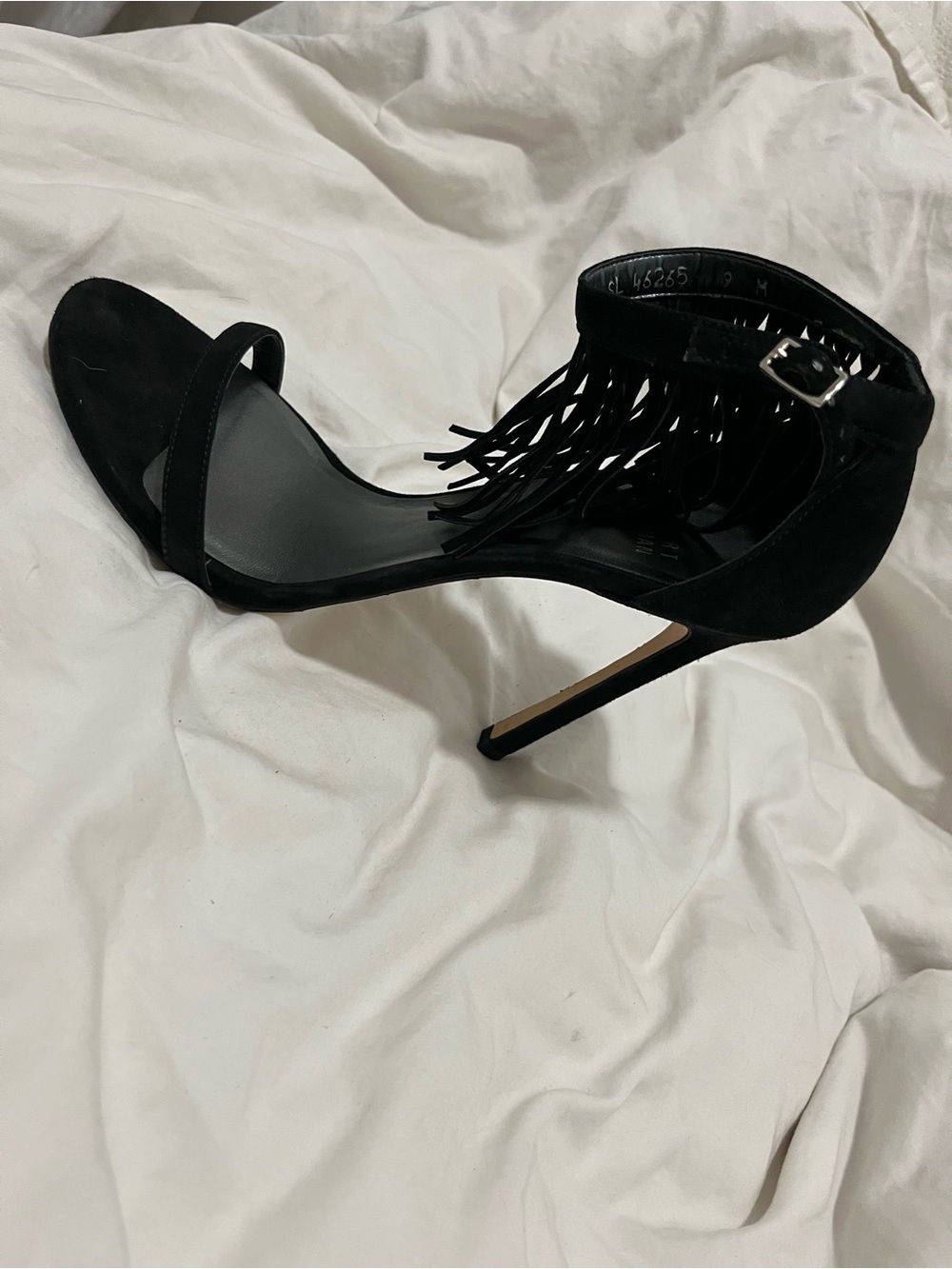 Stuart Weitzman Fringelica Suede 4.5" Heel Slingback Stilettos Size 9 - Picture 4 of 7